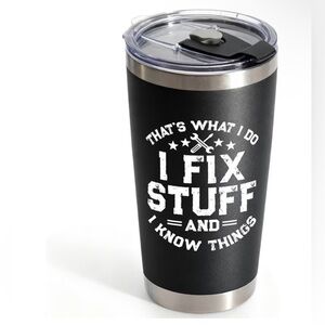 20 Oz Black Travel Tumbler with Fun Quote